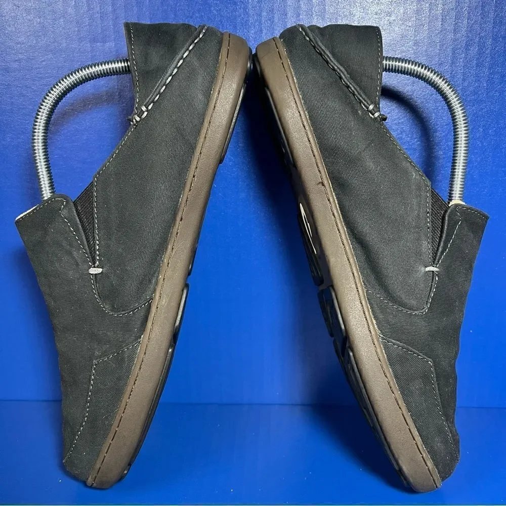 OluKai Mens‎ Nohea Twill Slip On Shoes Black 9 10178-4040